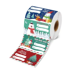 Bulk 500PCS Christmas Waterproof Custom Printed Gift Wrapping Packaging Sticker Label Tag For Christmas Presents Decorations Featured View