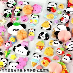 Solid 3D Embossed Transparent Stickers: Kids Cartoon Animal Decor Sticker Detail close detail