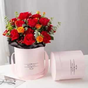 Custom Luxury Round Paper Tube Flower Boxes Cylinder Gift Packaging Box For Flowers Production Detail
